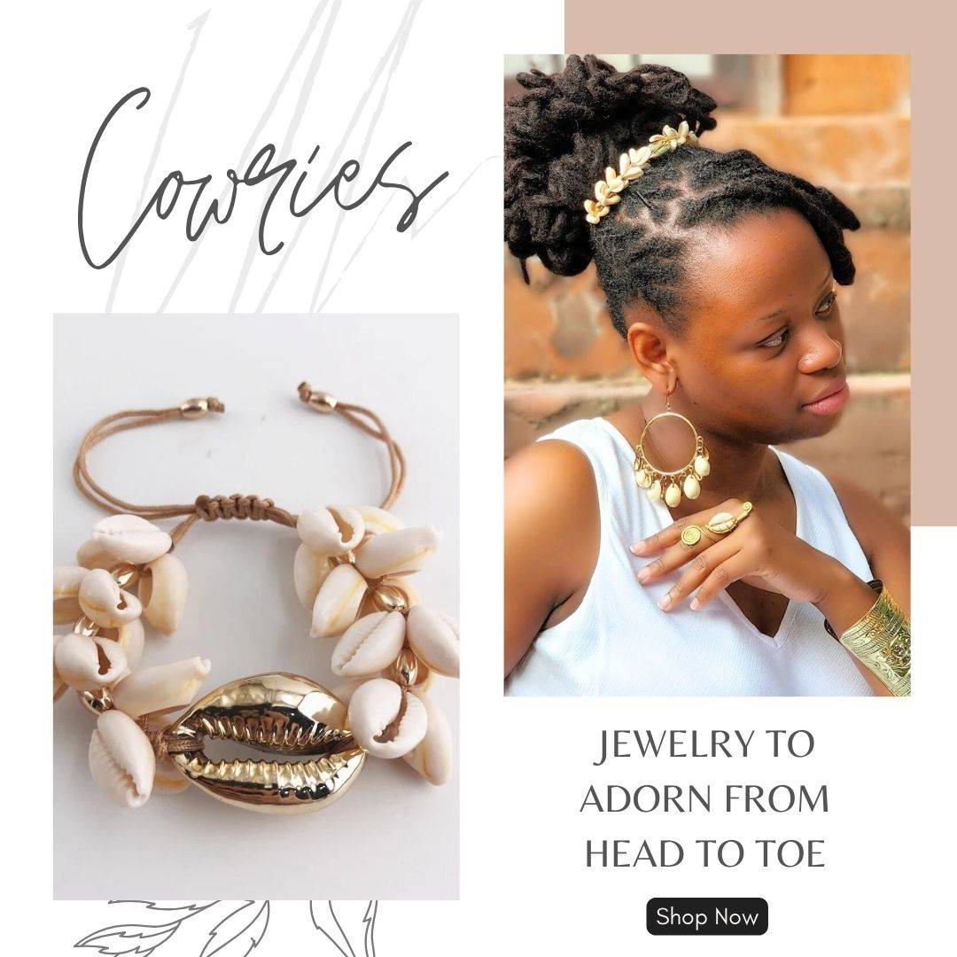 Cowrie Schelp Haarbandjes voor Locs, Sisterlocks en Dreadlocks