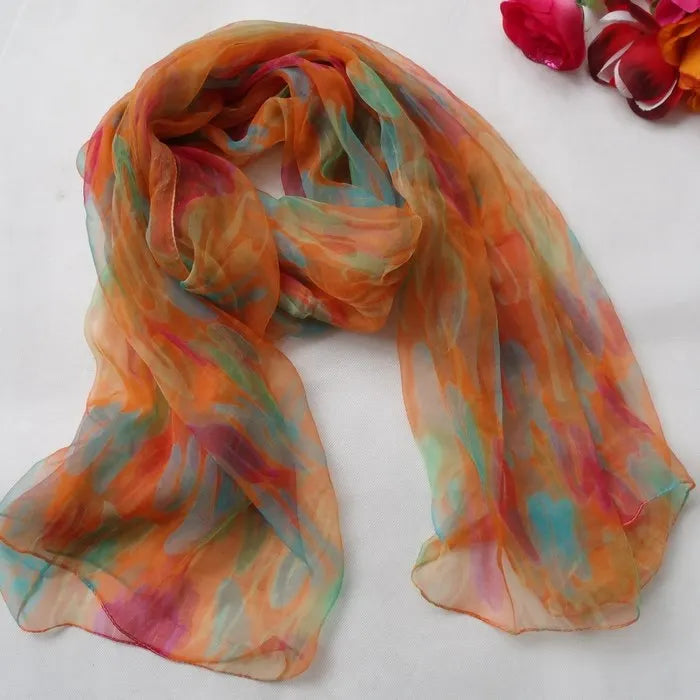 Zijden Sjaal – 100% Mulberry Silk Luxe Hoofddoek & Fashion Accessoire met Print