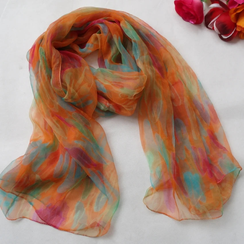 Zijden Sjaal – 100% Mulberry Silk Luxe Hoofddoek & Fashion Accessoire met Print