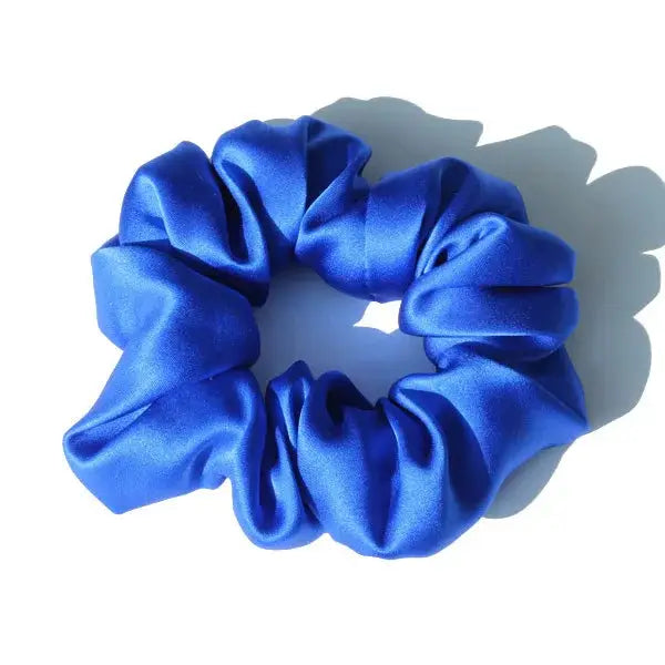 Rose brown 100% pure mulberry silk scrunchie. Large, soft silk hair tie for a warm and stylish hair accessory.
