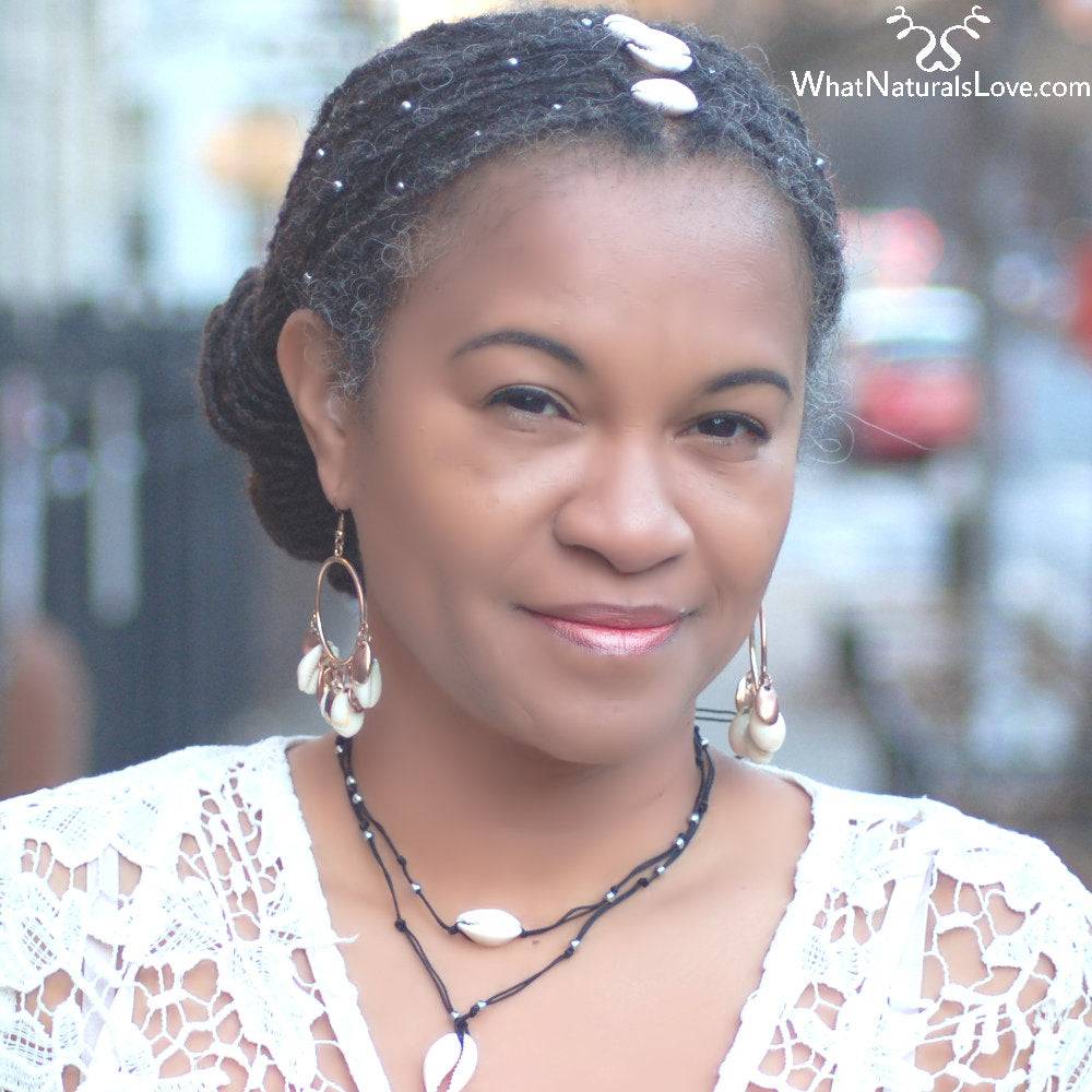 Cowrie Shell Necklace & Hair Tie for Locs, Braids and Afros Success Perfect for Memorial Day 2024