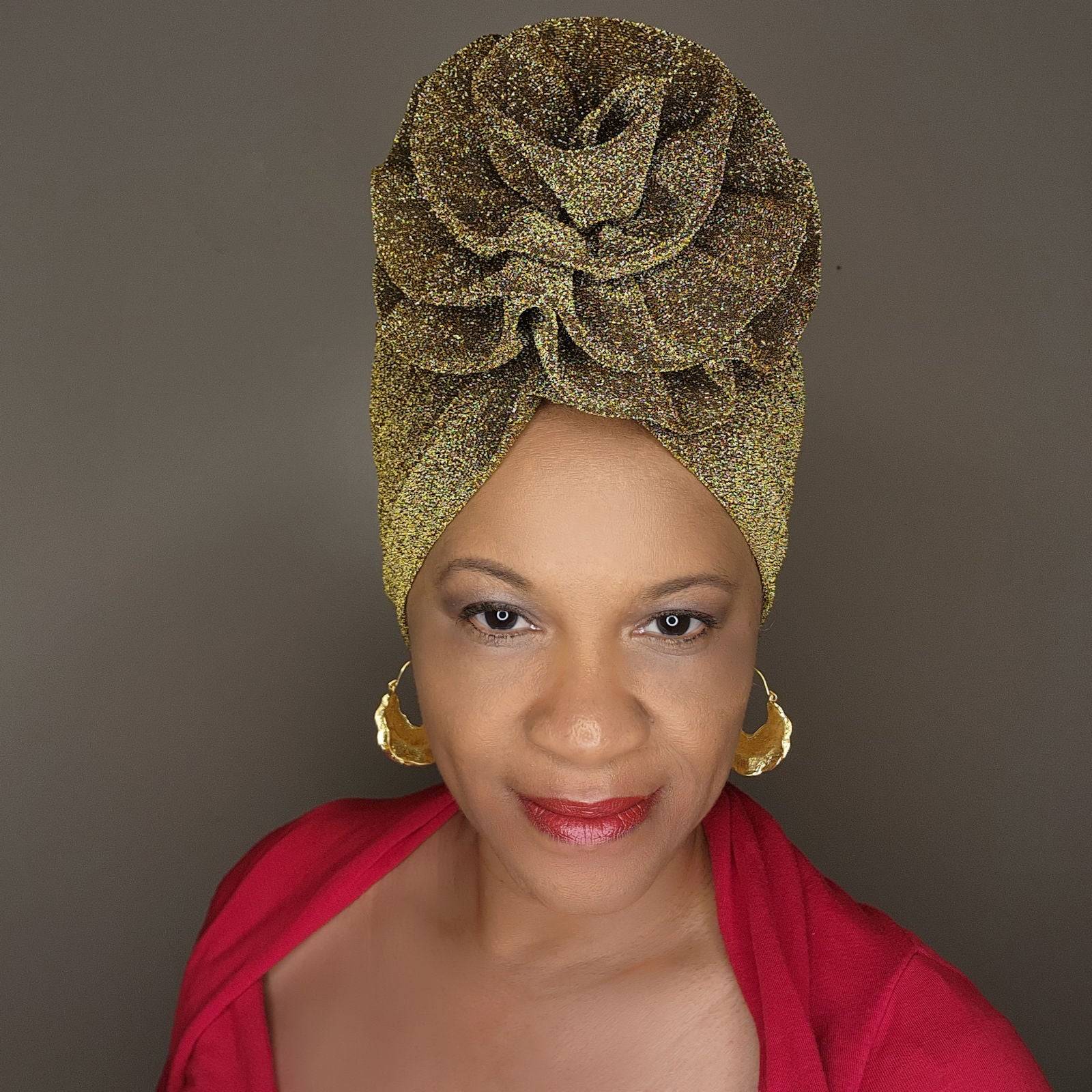 Prewrapped flower turban Perfect for Memorial Day 2024