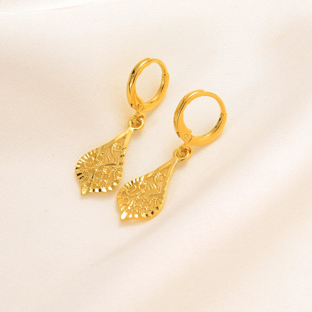 24K vergulde Ethiopische oorbellen