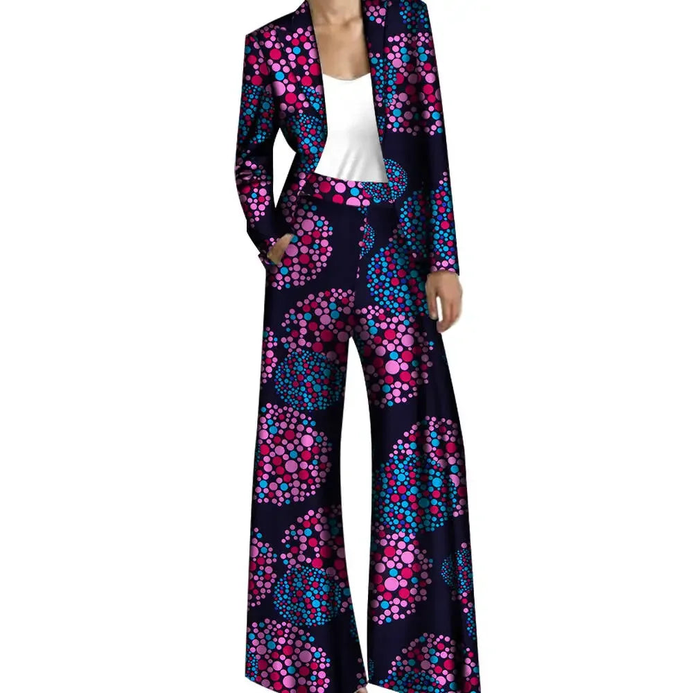 2 delig Ankara pak – Elegante Set met Wijd Uitlopende Broek