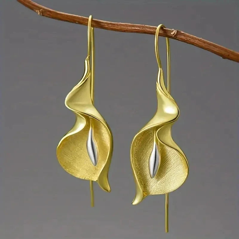 Gouden Kelk Oorbellen - Elegant Goud en Silver