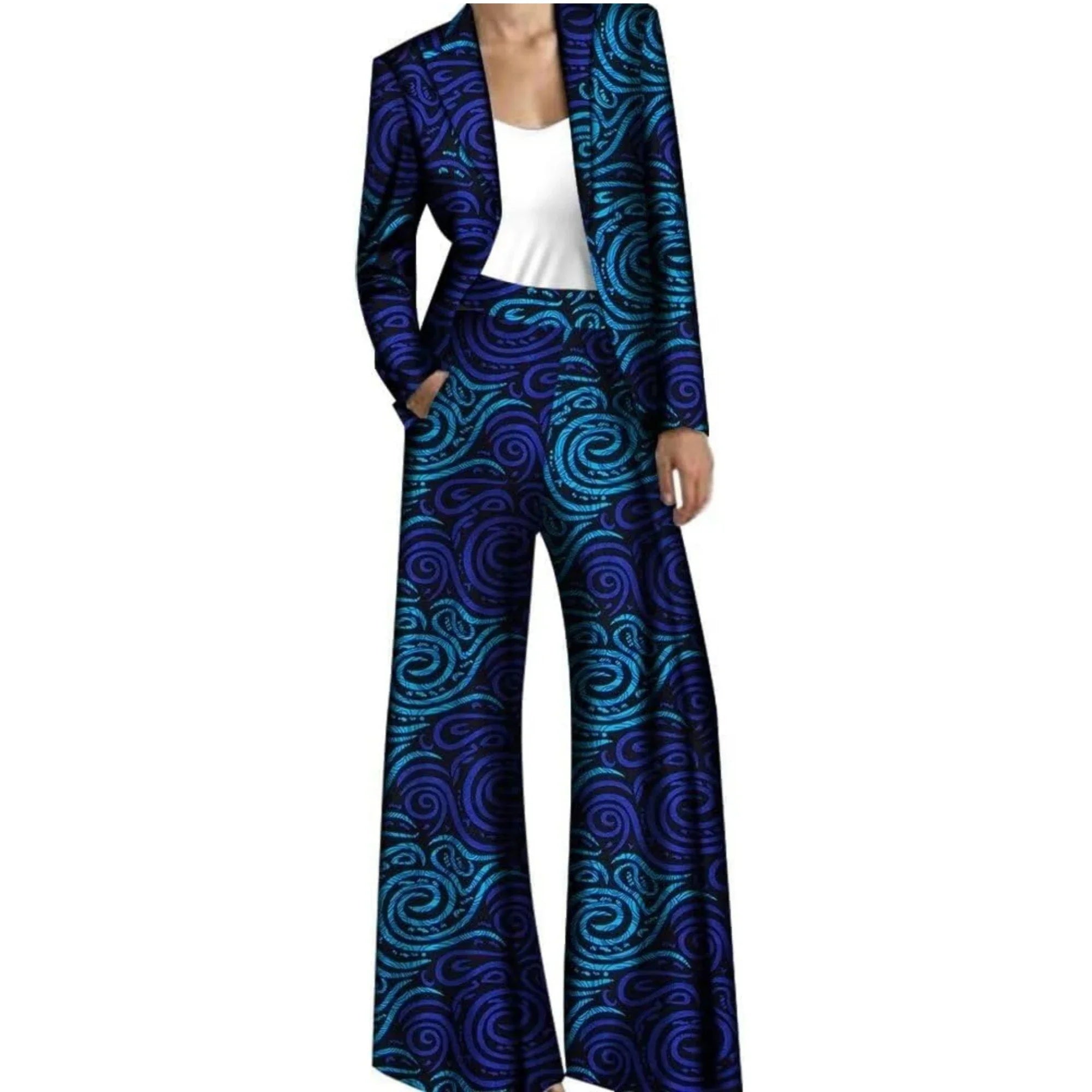 2 delig Ankara pak – Elegante Set met Wijd Uitlopende Broek