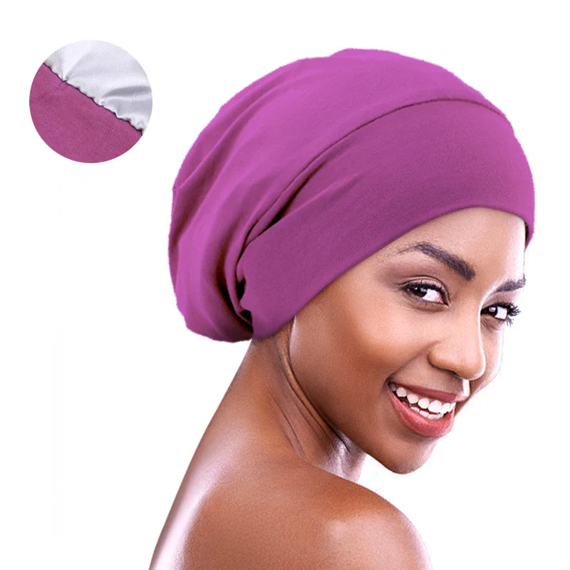 Satin-Lined Sleeping Beanie Cap