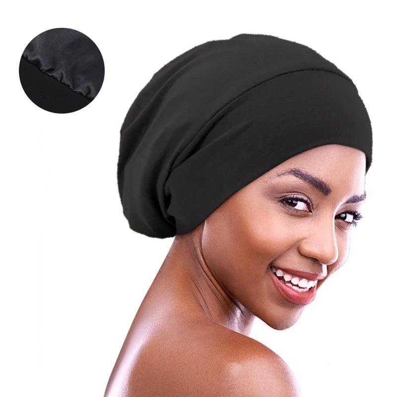 Satin-Lined Sleeping Beanie Cap