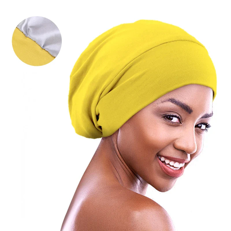 Satin-Lined Sleeping Beanie Cap