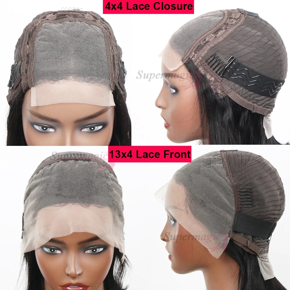 Luxe Gelaagde Bob Wig met Honey Blonde Highlights - 100% Remy Menselijk Haar - Glueless