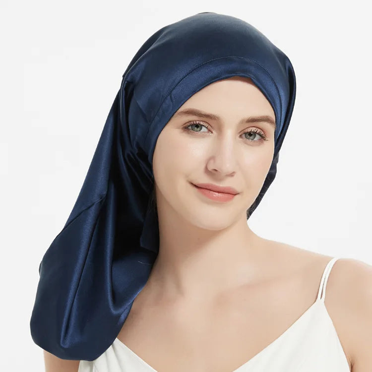 Slaapmutsje van 100% moerbeizijde voor lang haar