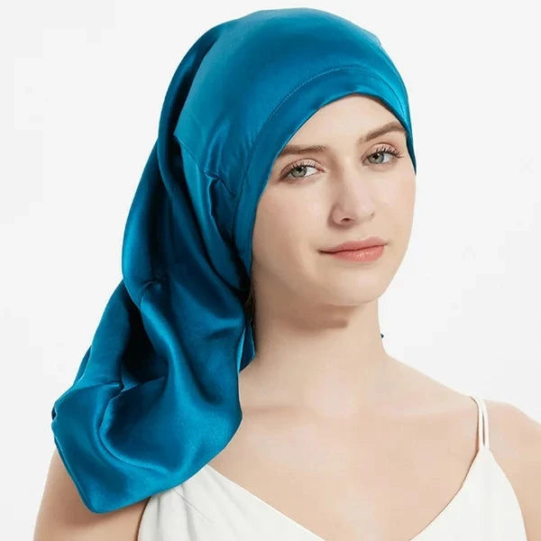 Slaapmutsje van 100% moerbeizijde voor lang haar
