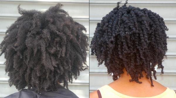 before after twist out back