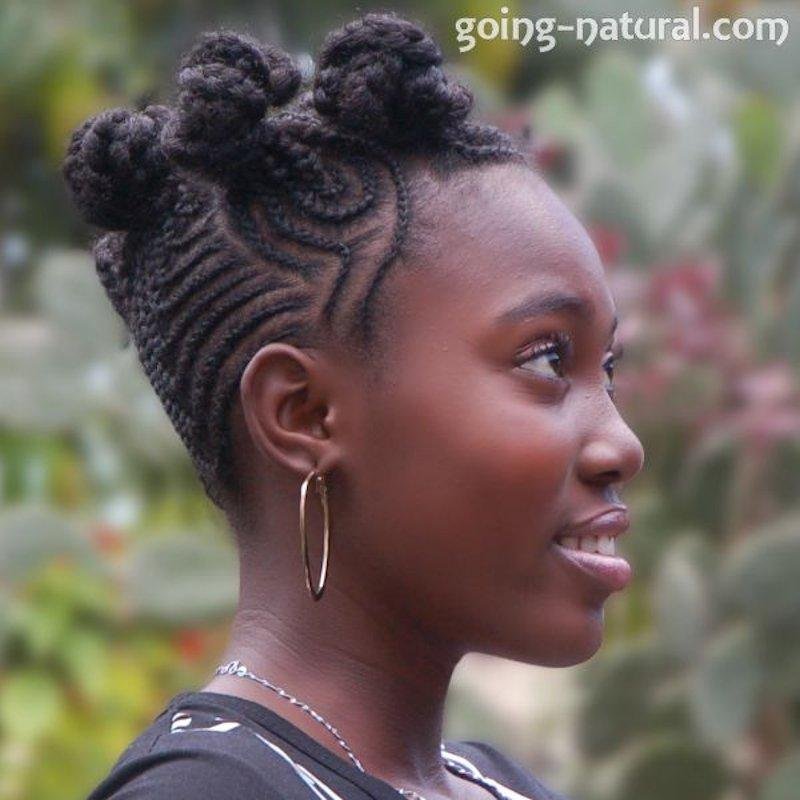 Cornrows like wheels sealed with a puff