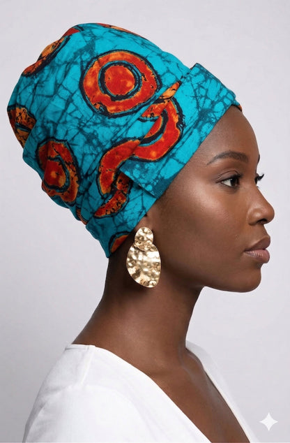 8-in-1 Veelzijdige Hoofddoek Blauw Oranje