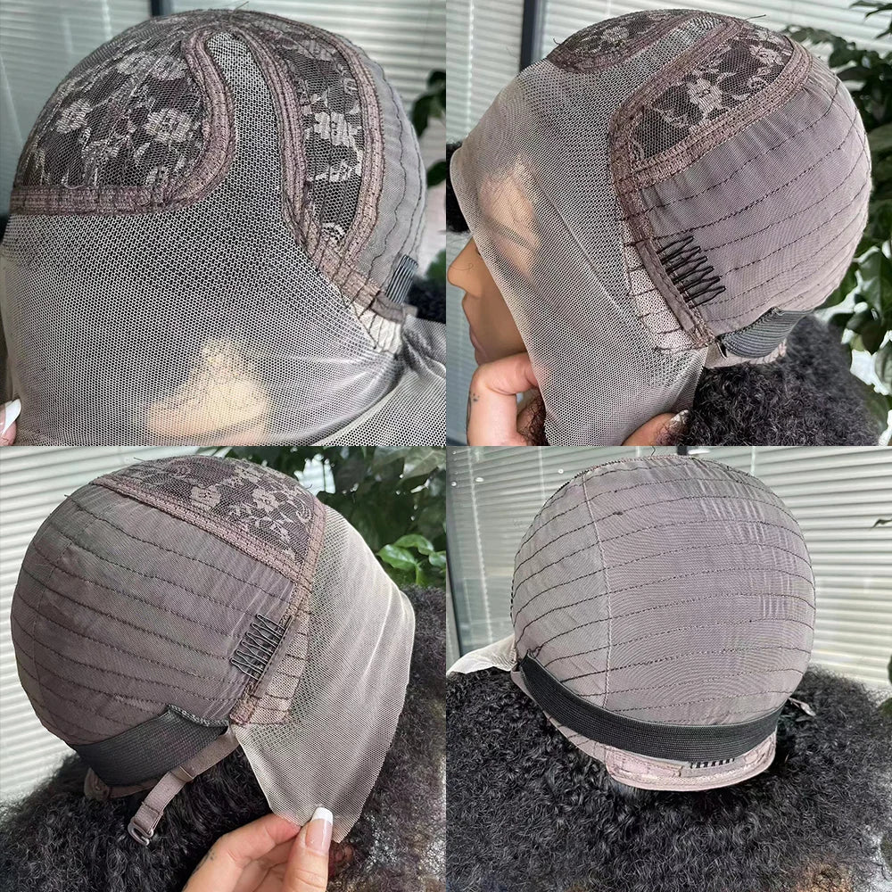 De  Afro Pruik met Lace Front &amp;  Verstelbare Wig Cap te zien