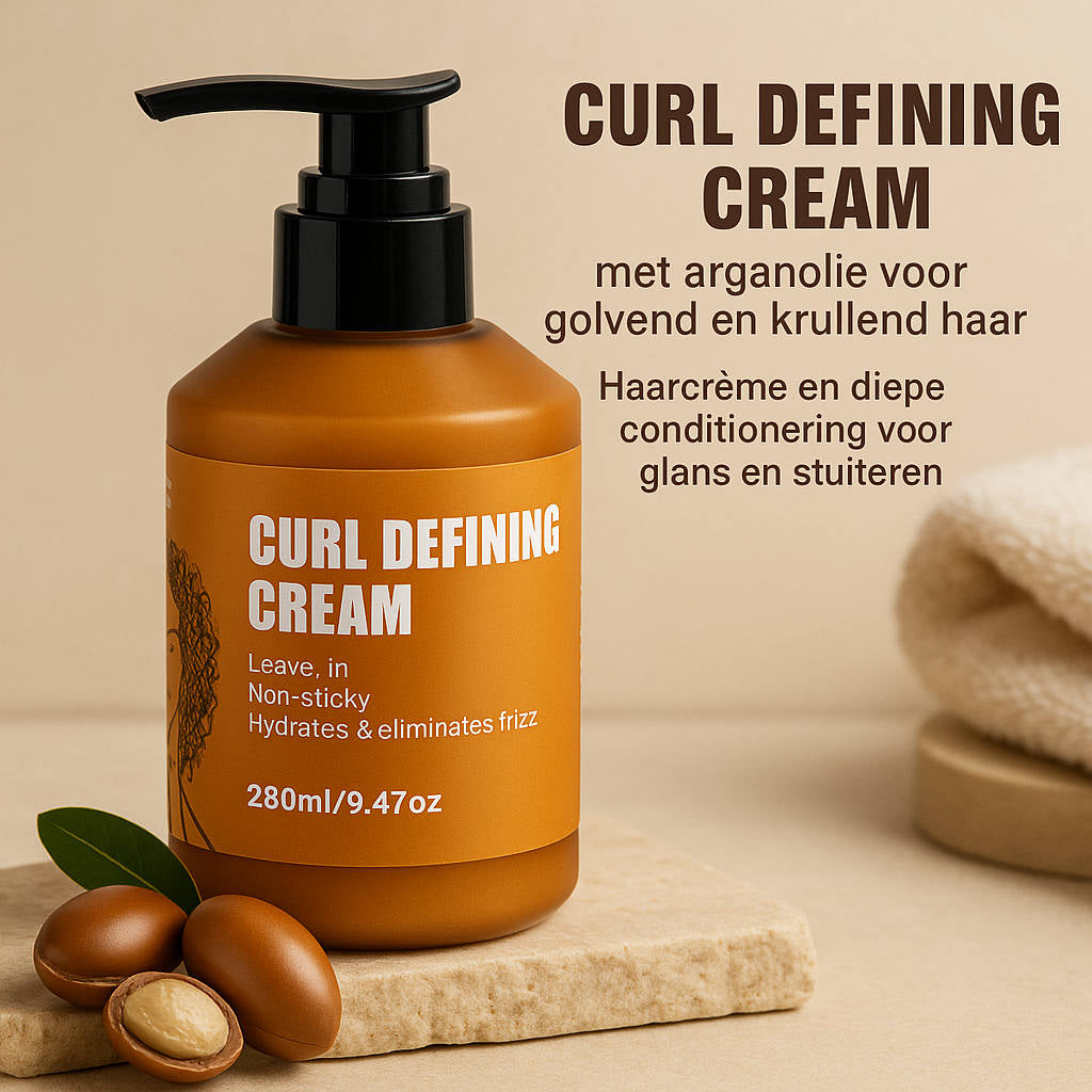 CURL DEFINING CREAM Met Argan Oil Voor Kroes en Krullend Haar