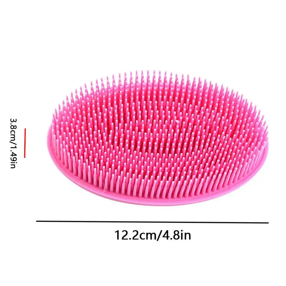 Pink silicone loc lint remover brush with dimensions of 12.2cm x 3.8cm, ideal for gently removing lint from locs without pulling.