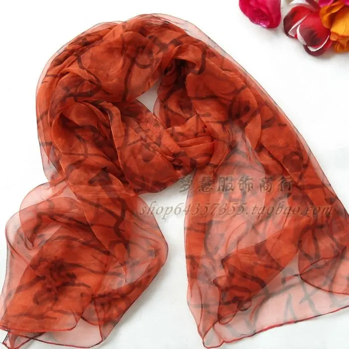 Zijden Sjaal – 100% Mulberry Silk Luxe Hoofddoek &amp; Fashion Accessoire met Print