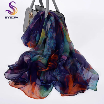 Zijden Sjaal – 100% Mulberry Silk Luxe Hoofddoek &amp; Fashion Accessoire met Print