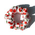 Silver gray 100% pure mulberry silk scrunchie. Large, soft silk hair tie for a sleek and elegant hair styling option.