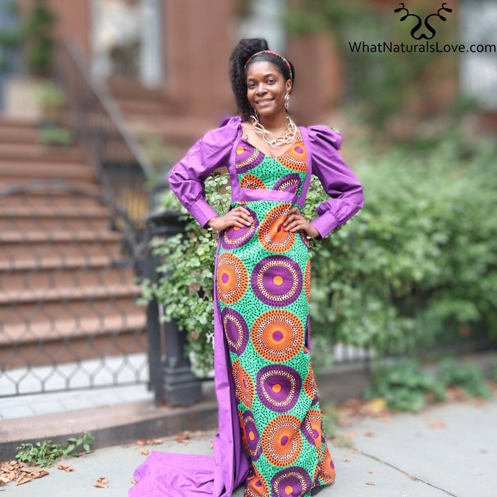 Super Elegante Afrikaanse Ankara Jurk met Sleep