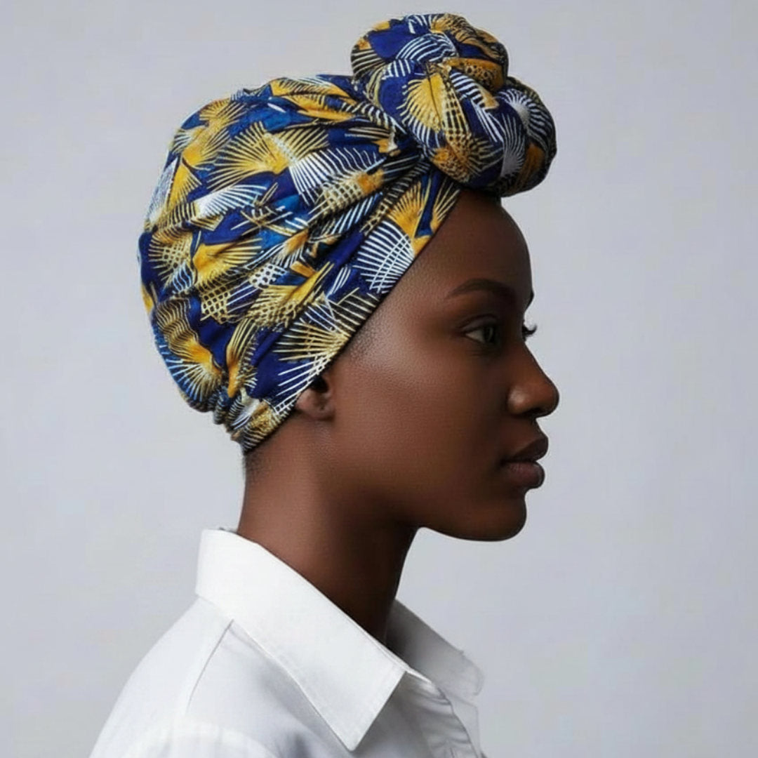 8-in-1 Veelzijdige Hoofddoek Blauw Geel