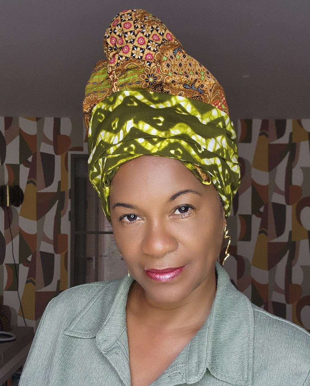 8-in-1 Versatile Head Scarf Blue Orange