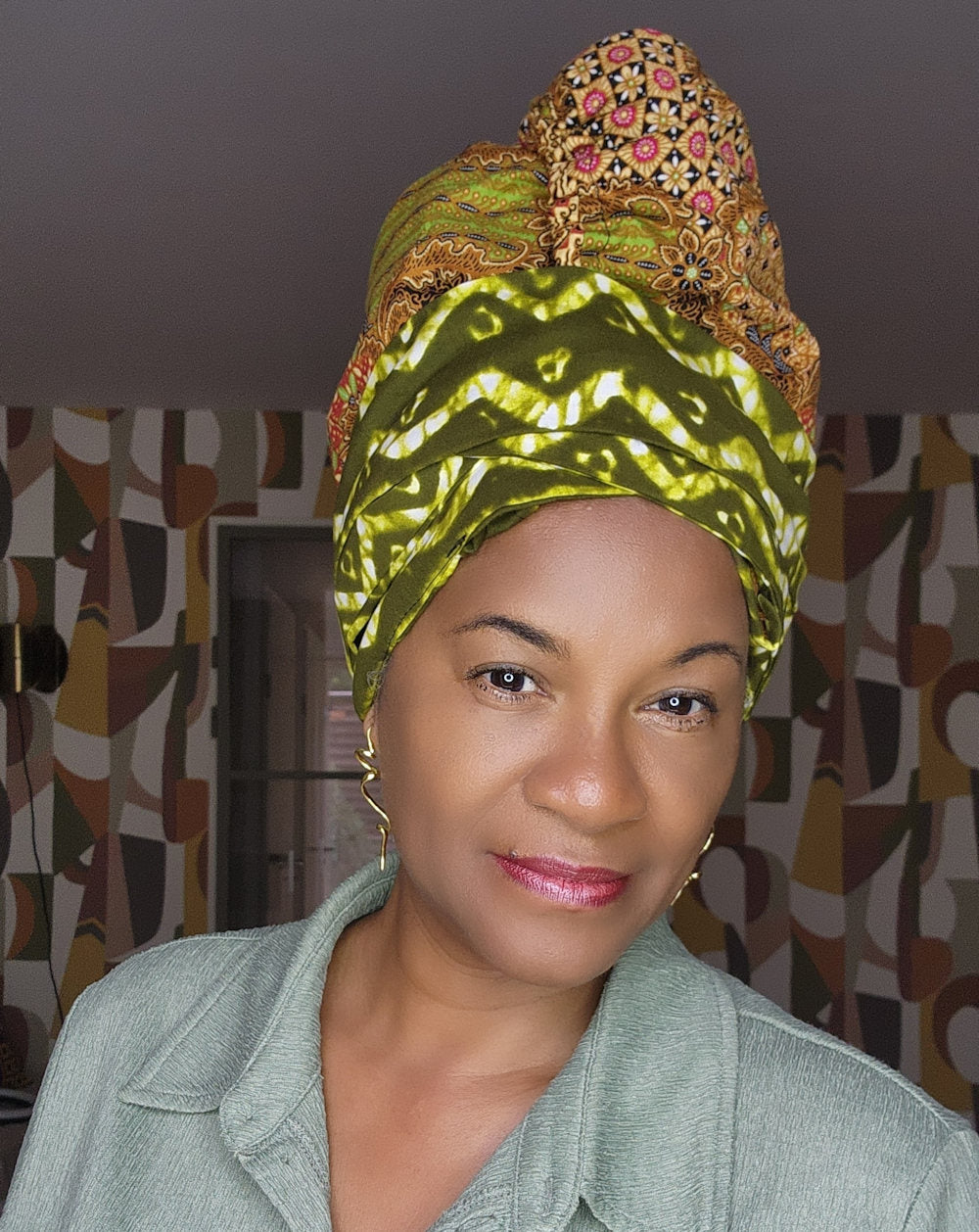 8-in-1 Versatile Head Scarf Blue Orange