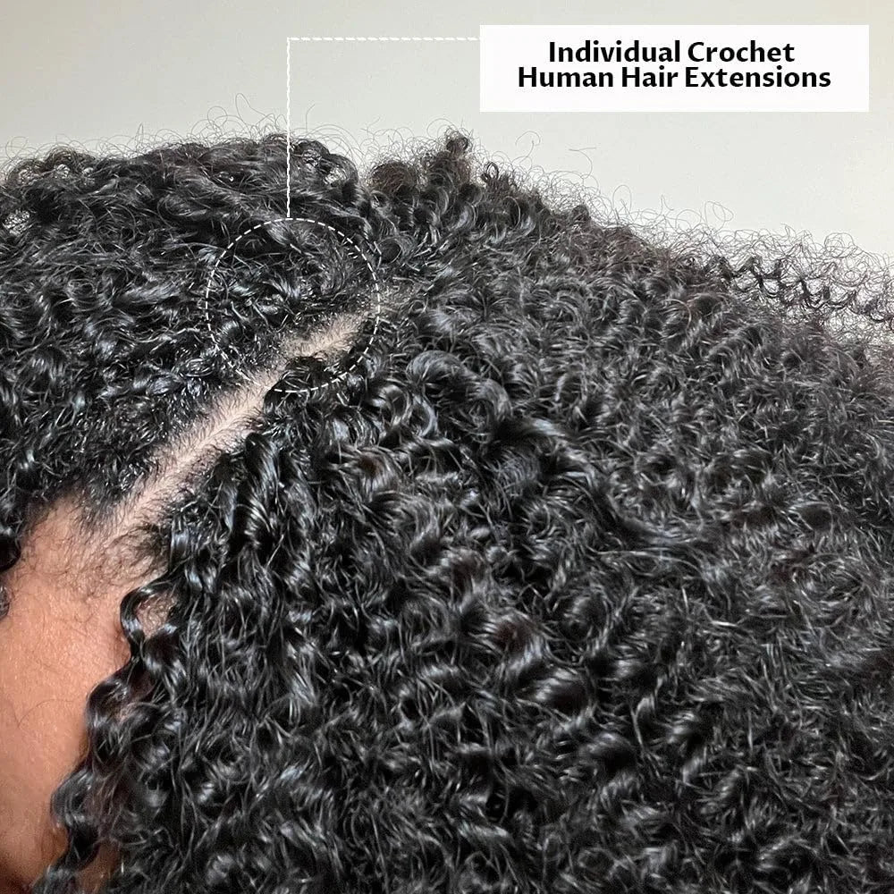 Luxe Kinky Curly Onzichtbare Weave - 100% Brazilian Virgin Menselijk Haar - Natuurlijk Krullend