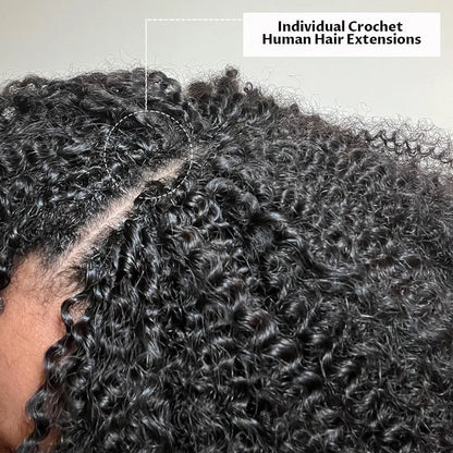 Luxe Kinky Curly Onzichtbare Weave - 100% Brazilian Virgin Menselijk Haar - Natuurlijk Krullend