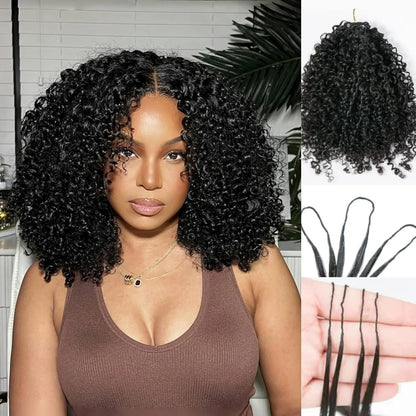 Luxe Kinky Curly Onzichtbare Weave - 100% Brazilian Virgin Menselijk Haar - Natuurlijk Krullend