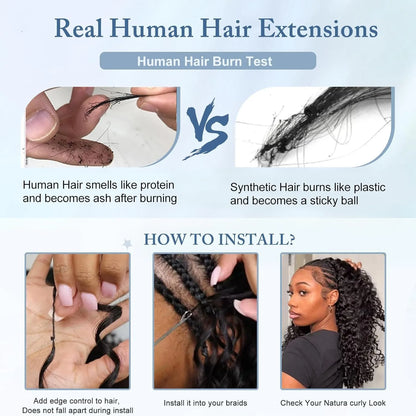 Luxe Kinky Curly Onzichtbare Weave - 100% Brazilian Virgin Menselijk Haar - Natuurlijk Krullend