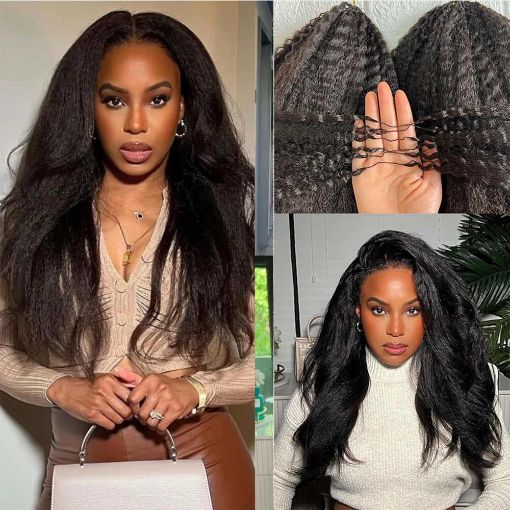 Onzichtbare Weave Kinky Straight Human Hair
