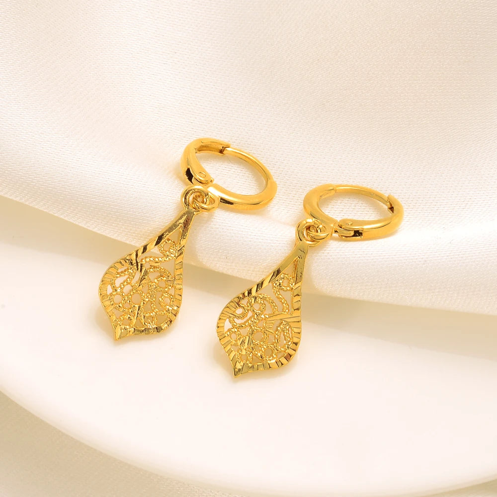 24K vergulde Ethiopische oorbellen