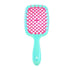 Black detangling brush with a honeycomb bristle structure for curly hair. Provides a comfortable grip and smooth detangling experience.