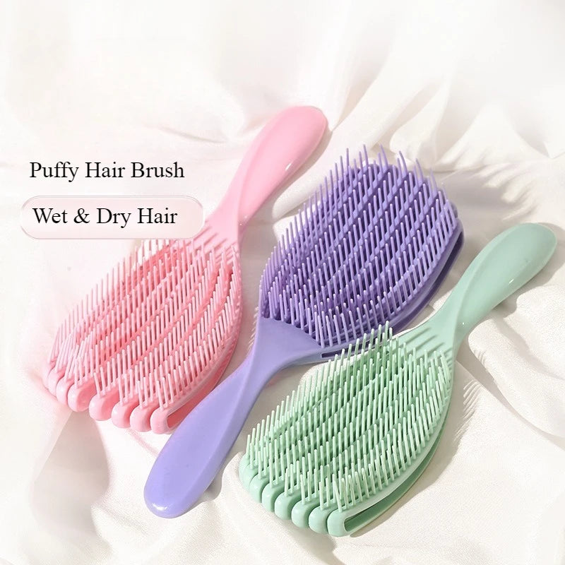 Puffy Hair Brush - Borstel voor Nat &amp; Droog Haar - Ergonomische Handgreep