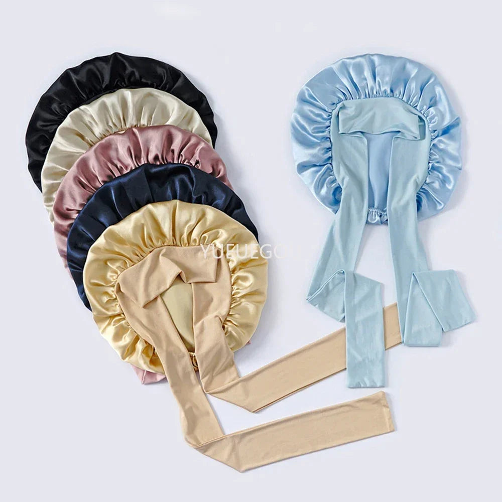 100% Mulberry Bonnet – Rekbare Band en Strik Design