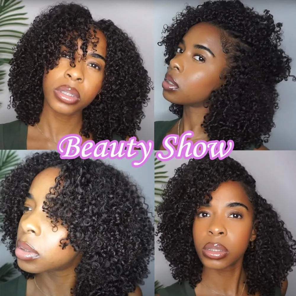 Luxe Kinky Curly Onzichtbare Weave - 100% Brazilian Virgin Menselijk Haar - Natuurlijk Krullend