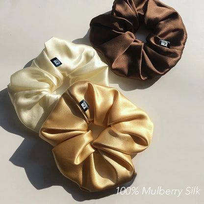 100% Mulberry Silk Scrunchies Extra Large 19 mm