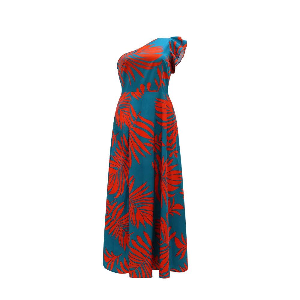 One Shoulder phenomenal Maxi Dress  with high Split Hem Elegant