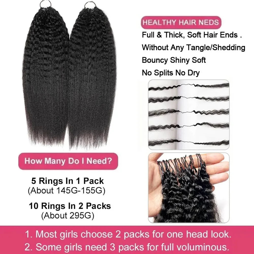 Onzichtbare Weave Kinky Straight Human Hair