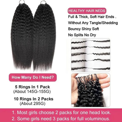 Onzichtbare Weave Kinky Straight Human Hair