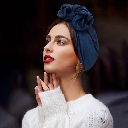 Chique Geknoopte Turban Hoofddoek – Elegant