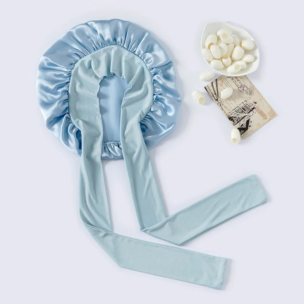 100% Mulberry Bonnet – Rekbare Band en Strik Design