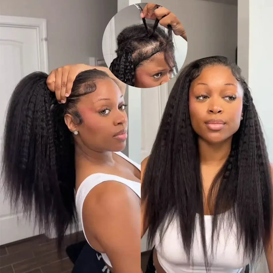 Onzichtbare Weave Kinky Straight Human Hair