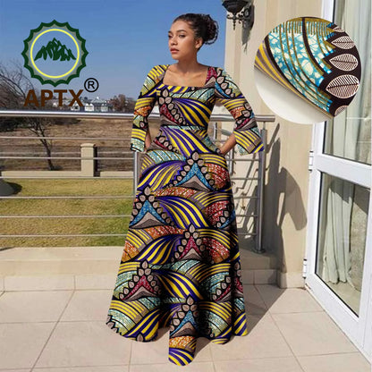 Elegant Ankara Flair Dress – Tijdloos, Vrouwelijk– Met Zakken