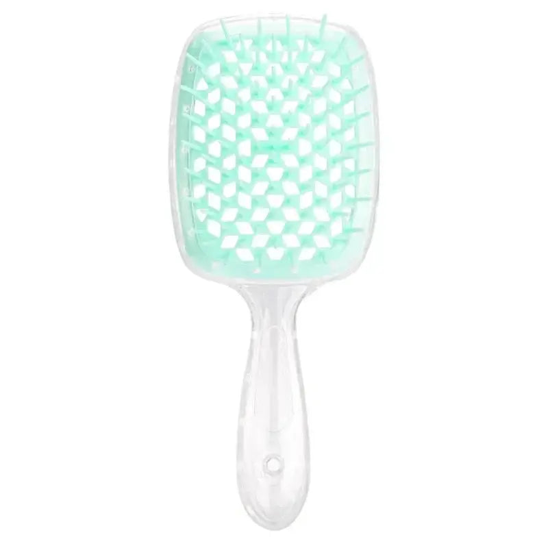 Lavender detangling brush with white bristles, designed for curly hair. Helps reduce breakage and ensures smooth, effortless detangling.