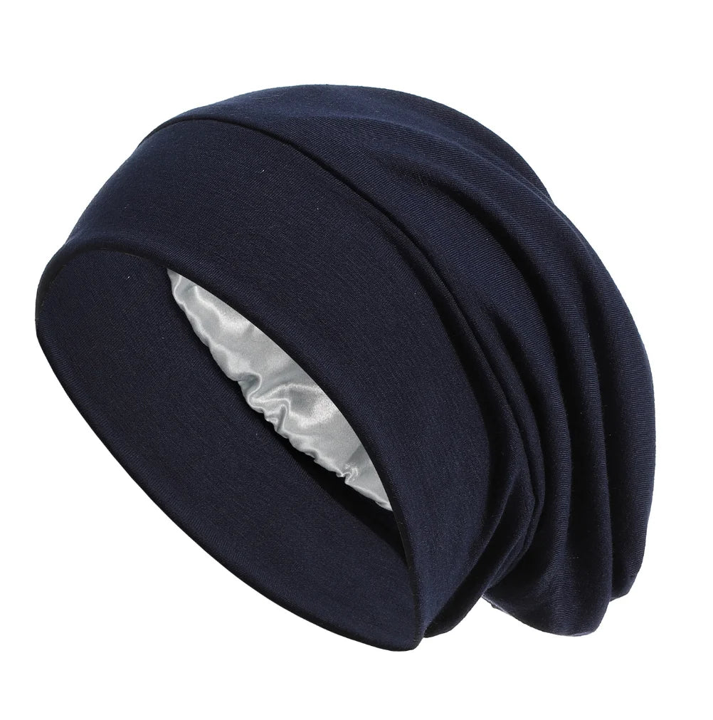 Satijnen Bonnet in Zwart 