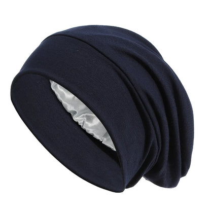 Satijnen Bonnet in Zwart 